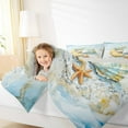 thumbnail image 3 of jejeloiu Sealife Starfish Shell Full Size Comforter Sets,Ocean Sea Theme Bedding Comforter Set,Oil Painting Bedding Sets,Lightweight Bedroom Decoration Reversible,3-Piece, 3 of 7