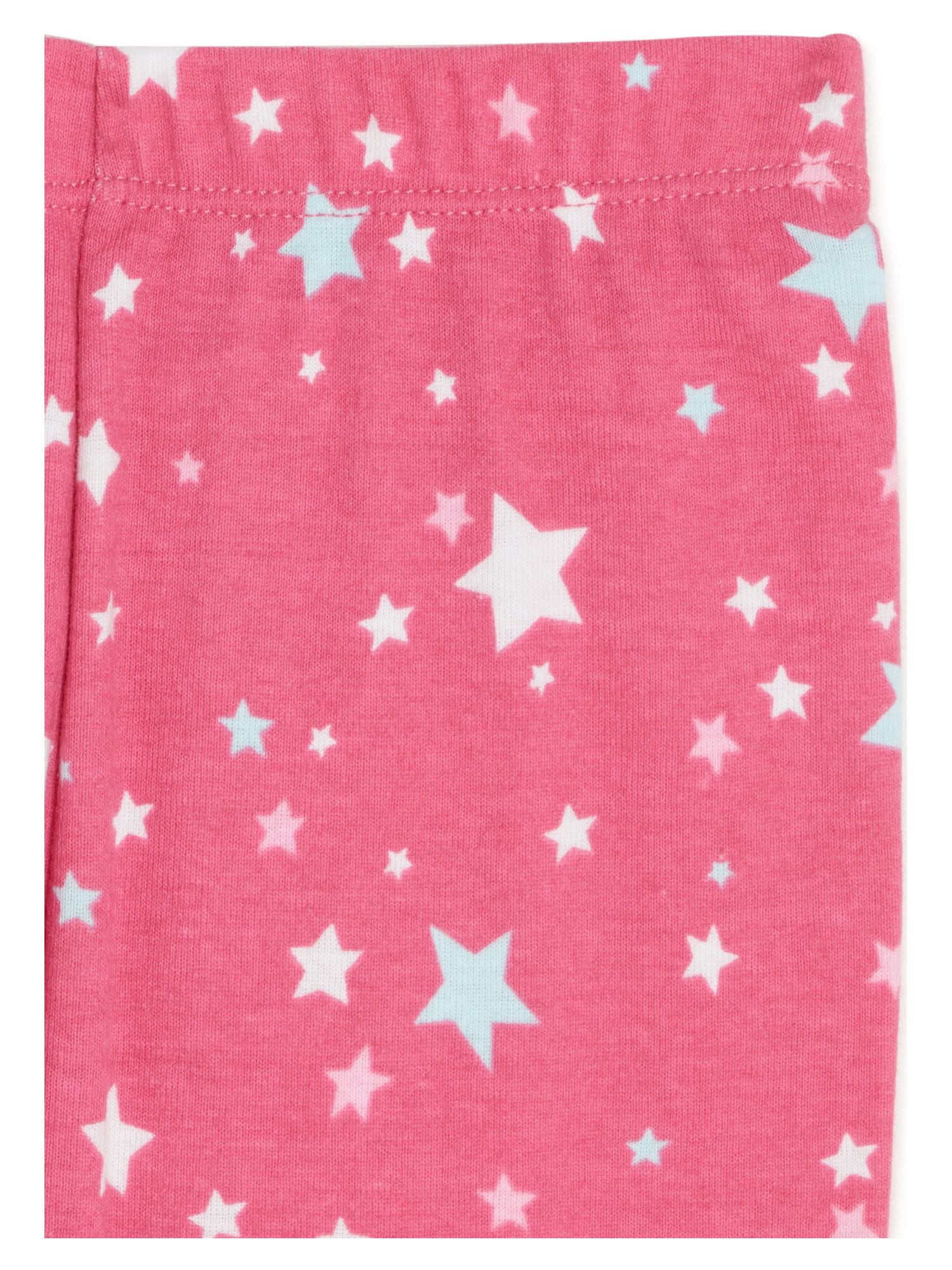 Wonder Nation Baby Toddler Girl Short Sleeve Pajamas, 4-Piece, Sizes 12M-5T