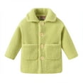 thumbnail image 2 of KYAIGUO Toddler Girls Dress Fleece Coat Kids Winter Lapel Peacoat Outerwear 2-9Y Baby Long Sleeve Button Trench Pocket Jacket, 2 of 9