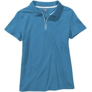 Danskin Now - Women's Cap-Sleeve Zip Polo Shirt