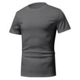 thumbnail image 6 of DDAPJ pyju Mens Shorts Set 2 Piece Outfits Solid Casual Sport Suit Short Sleeve Crewneck Tee Shirt and Shorts Matching Sets Lightweight Workout Set Dark Gray M, 6 of 9