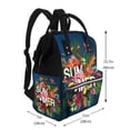 thumbnail image 2 of Balery Summer Birds and Flowers Mummy Backpack - Waterproof Twill Canvas, Large Capacity Diaper Bag with Multiple Pockets and Adjustable Straps, 2 of 6