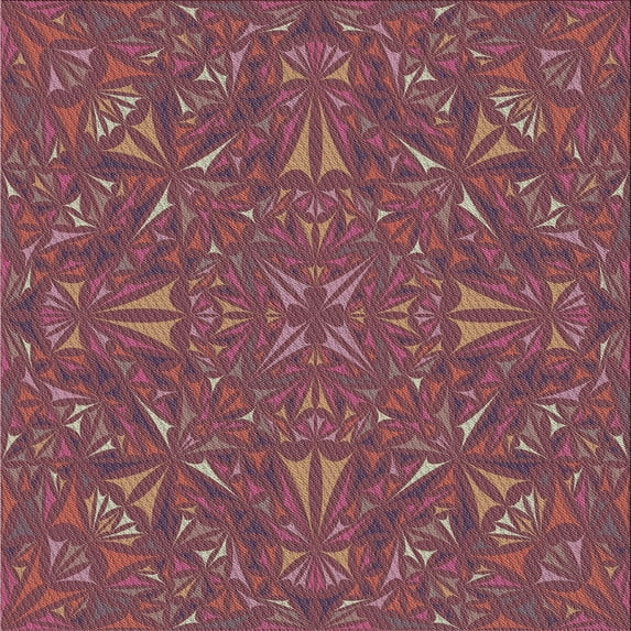 Ahgly Company Machine Washable Indoor Square Transitional Pink Coral Pink Area Rugs, 4' Square