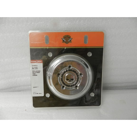 NOS NEW 2008 AND NEWER HARLEY DYNA SKULL & CHAIN AIR CLEANER TRIM  61400019