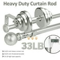 thumbnail image 2 of Ridicili 5/8" Telescoping Double Curtain Rods with Reticulated Ball Finials, Pewter,48"-84", 5/8 Inches Front and 1/2 Inches Back Double Window Drapery Rod, 2 of 6