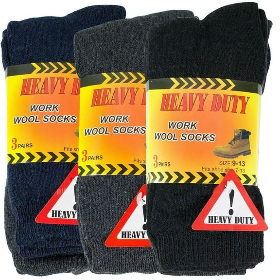 6 Pairs Men's Winter Heavy Duty Warm Thermal Cotton Crew Boots Wool Socks 9-13