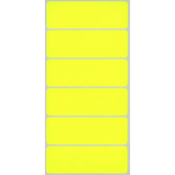 MACO 1" x 3" Yellow Neon Rectangle Color-Coding Labels, 200 per Box