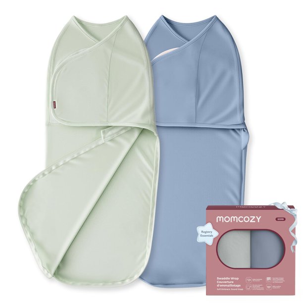 Paquete de 2 sacos de dormir tipo swaddle Momcozy para recién nacido, con cierre silencioso