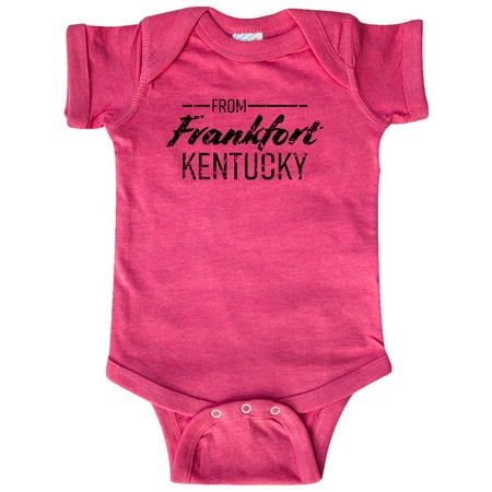 

Inktastic From Frankfort Kentucky in Black Distressed Text Gift Baby Boy or Baby Girl Bodysuit