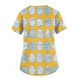 thumbnail image 3 of Scrub Tops Women Print，Scrub Tops for Women Medical Workwear Stretch Fashion Funny Easter Printed Plus Size Short Sleeve Nursing Uniform Scrub Tops，Orange，XXXL, 3 of 5