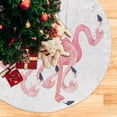 thumbnail image 5 of GZHJMY Flamingo Christmas Tree Skirt Home Decoration Large Round Christmas Tree Skirt for Holiday Party Home Christmas Day Ornaments, 47.2", 5 of 6