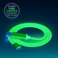 thumbnail image 5 of RediTech Go™ RGB USB-C to USB-A Cable – Green Glow, 3.3ft, Fast Charge, Braided, Shielded, Copper Core, 5 of 6