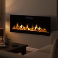 thumbnail image 2 of Northwest Wall Mounted Electric Fireplace - 50-Inch Wall Mount Fireplace with Front Vent and Remote Controlled LED Flames (Black), 2 of 9