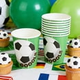 thumbnail image 6 of 10pc Disposable Soccer Paper Cups 9oz 2.8"x3.5" - "GOOOL!" Stadium Pitch Design for 2026 Global Soccer Celebration - Party Drinkware, 6 of 6