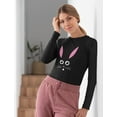thumbnail image 3 of Tstars Womens Easter Holiday Shirts Easter Bunny Face Shirt Cute Happy Easter Party Shirts Easter Gifts for Her Women Long Sleeve T Shirt, 3 of 5