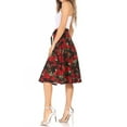 thumbnail image 2 of Women's Casual Floral Printed A Line Ribbon Belted Knee Length Midi Skirt, 2 of 6