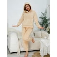 thumbnail image 2 of Eternatastic Pajamas Set for Women Soft Comfy Fleece Hooded Pjs Pullover Pants Plush Sleepwear Fuzzy Loungewear for Winter, 2 of 8