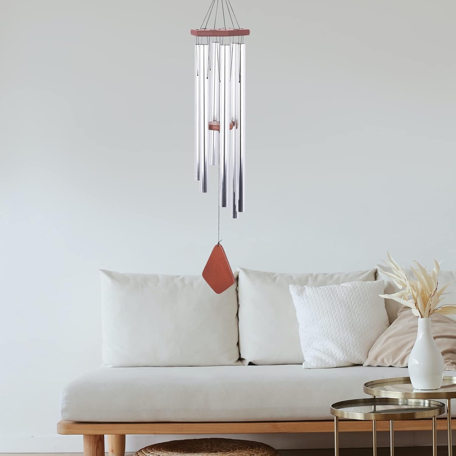 Large Outdoor Metal Wind Chime, Large Wind Chime, Deep Tones, Soothing, With Six Tubes, Suitable For Garden, Patio, Home, Perfect Gifts