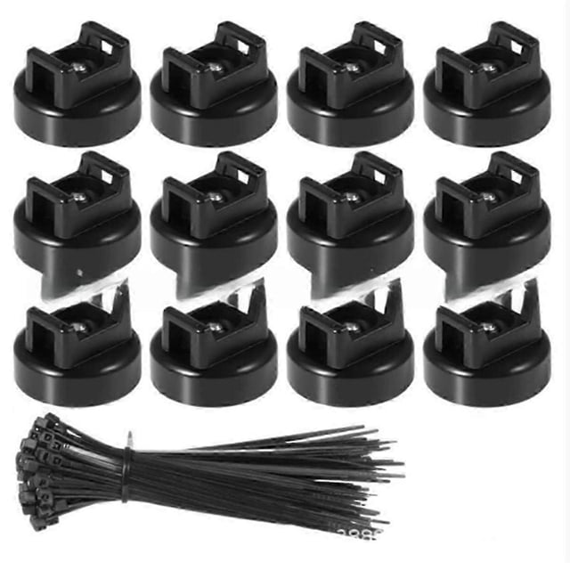 12PCS Magnetic Cable Tie Holders, Flexible Nylon Zip Ties, Button Head, for Home Office Workshop Ga