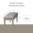 thumbnail image 3 of Maven Lane Elizabeth Traditional Upholstered Wooden Bench, Antiqued Grey Finish, 3 of 11