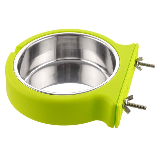 Cuenco para perro con jaula, cuencos extraíbles de acero inoxidable para agua y comida, taza para gallinero para gatos, cachorros y mascotas
