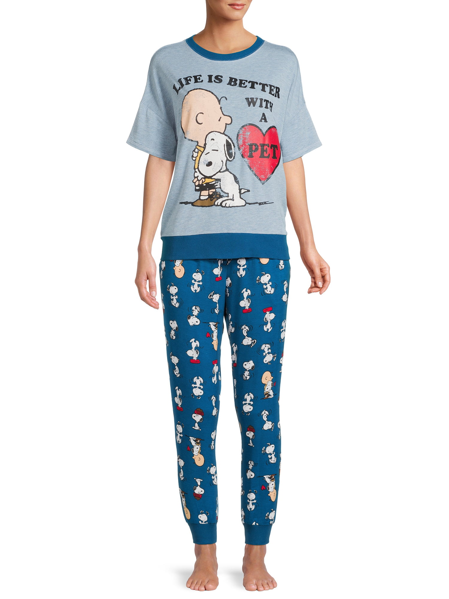 Women\'s Pajama Peanuts Snoopy 2-Piece Set,