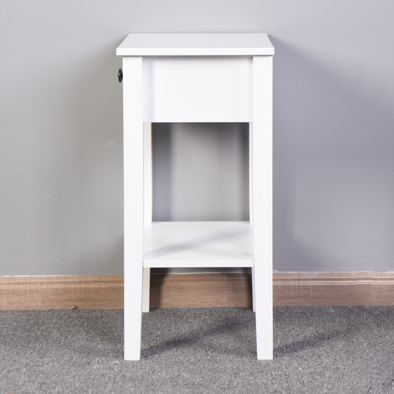 Bedroom Nightstand With A Drawer Storage Filing Cabinet Compact Wooden Bedside Table With 1 Open Shelf Small Decoration Furniture For Bedroom Living Room Bathroom Or Office White L0005 Walmart Com Walmart Com