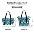 thumbnail image 6 of HAWEE Expandable Duffel Bag for Women with Trolley Sleeve and Wet Pocket Water Repellent Weekender Travel Tote Large Capacity Carry On Overnight Luggage for Gym/ Trip/ Camping/ Beach, Tide, 6 of 7