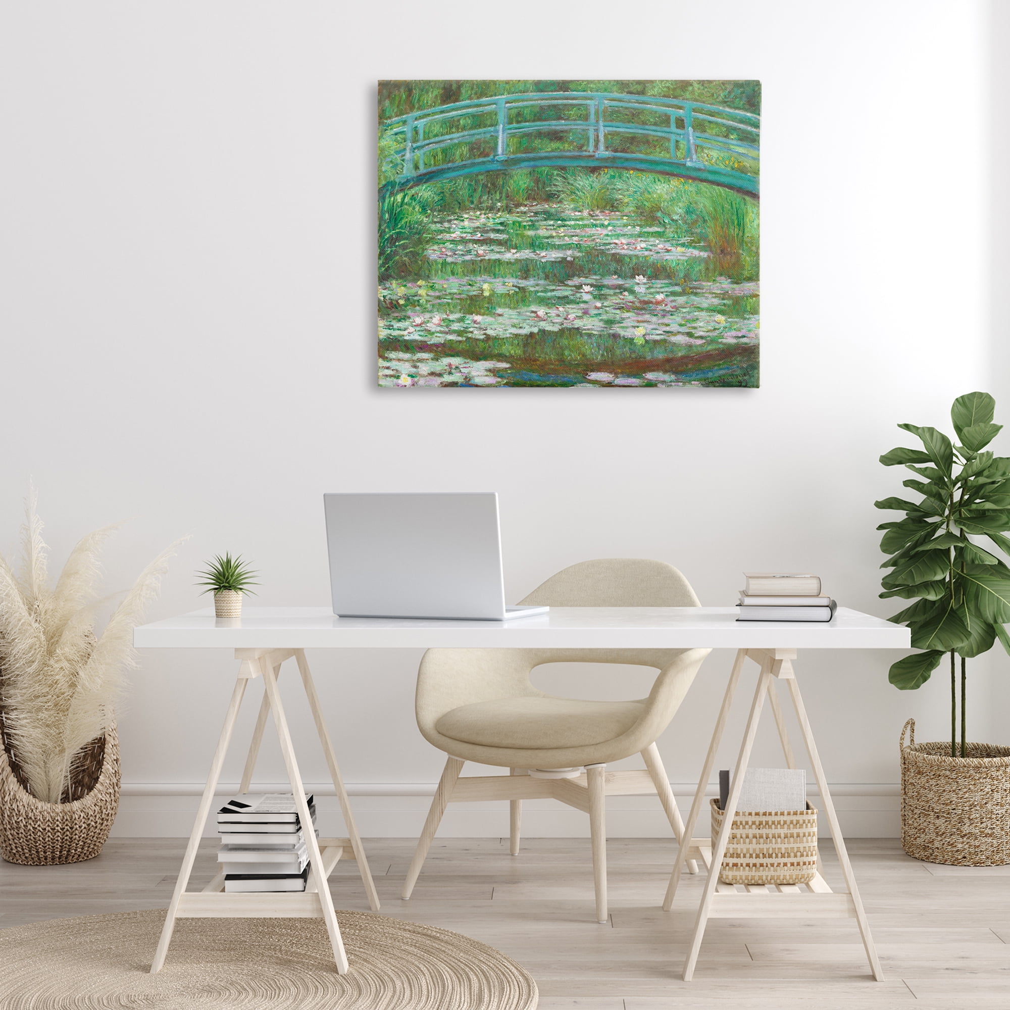 Stupell Industries Classic Monet Japanese Footbridge Landscape & Nature Painting Wrapped Canvas Art Print Wall Art, 40 x 30