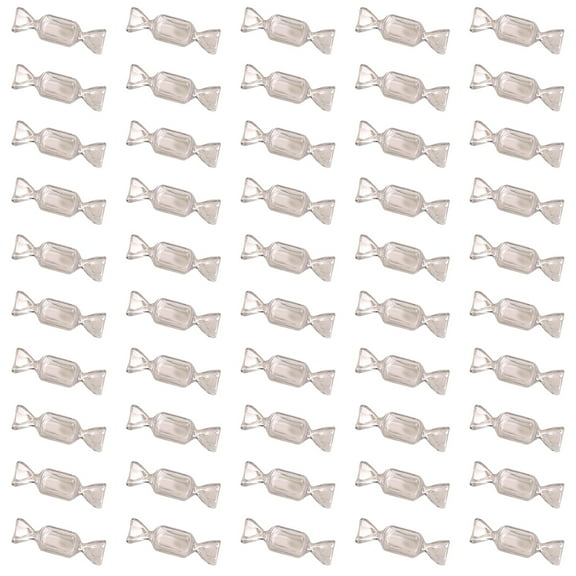 50pcs Mini Candy Shaped Storage Boxes – Transparent Plastic Jewelry, Bead, Craft, and Travel Containers