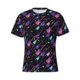 thumbnail image 4 of Qekee Colorful Guitar Classic Fit T-Shirt Men's Shirt Men's Tight Short Sleeves for Exercise, Running, Mountaineering - Colorful Guitar, 4 of 9