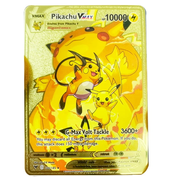 Cartas de Pokémon 10000, Arceus, Pikachu, Charizard, Vmax, Gx, monstruo de bolsillo dorado, letras de Metal de hierro en inglés, colección de tarjetas de regalo para niños