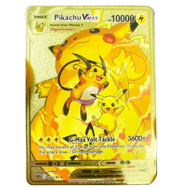 Tarjeta de Metal de 10000 puntos en inglés Vmax Gx Pokemon, tarjetas de Metal Pikachu Charizard, edición limitada de juego dorado, regalo para niños