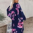 thumbnail image 6 of QUIDOS Womens Cardigan,Women Floral Printed Beach Kimono Cardigan Shawl 3/4 Sleeve Loose Cover Up, 6 of 9