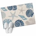 thumbnail image 2 of Summer Marine Life Washable Area Rug 2 x 3 ft Graffiti Coral Shell Conch Sea Blue Starfish Linen, Soft Non Slip Rugs Stain Repellent Indoor Felt Carpet for Living Dining Room Bedroom Home Office, 2 of 9