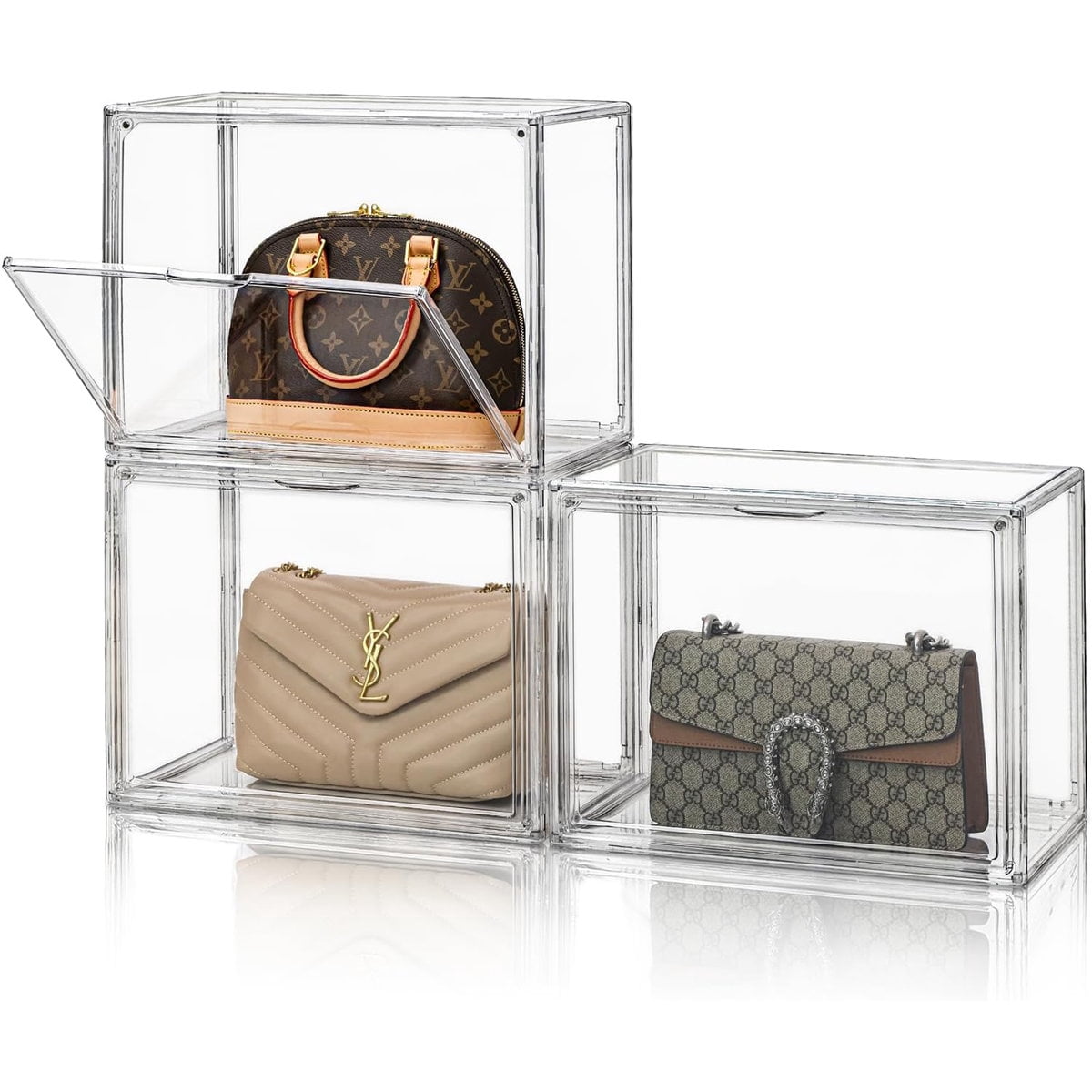 Colourtree 11.81'' H X 15.75'' W X 9.84'' D Clear Handbag Storage Organizer with Sturdy Structure 1 Pack