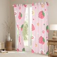 thumbnail image 3 of Feelyou Pink Strawberry Kids Black Out Curtains, Kawaii Flower Floral Curtains Pack of 2 (42x63 Each), Princess Style Bedroom Curtains, Living Room Curtains Decor, 3 of 6