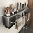thumbnail image 4 of Stainless Steel Kitchen Wall Organizer – Multi-Function Utensil Rack with Holders & Hooks for Spatulas, Knives & Flatware Space-Saving Countertop Storage, 4 of 7