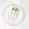 thumbnail image 5 of BalsaCircle 24 Blush 8" Disposable Plastic Cutlery Gold Glittered Handle Tableware, 5 of 8