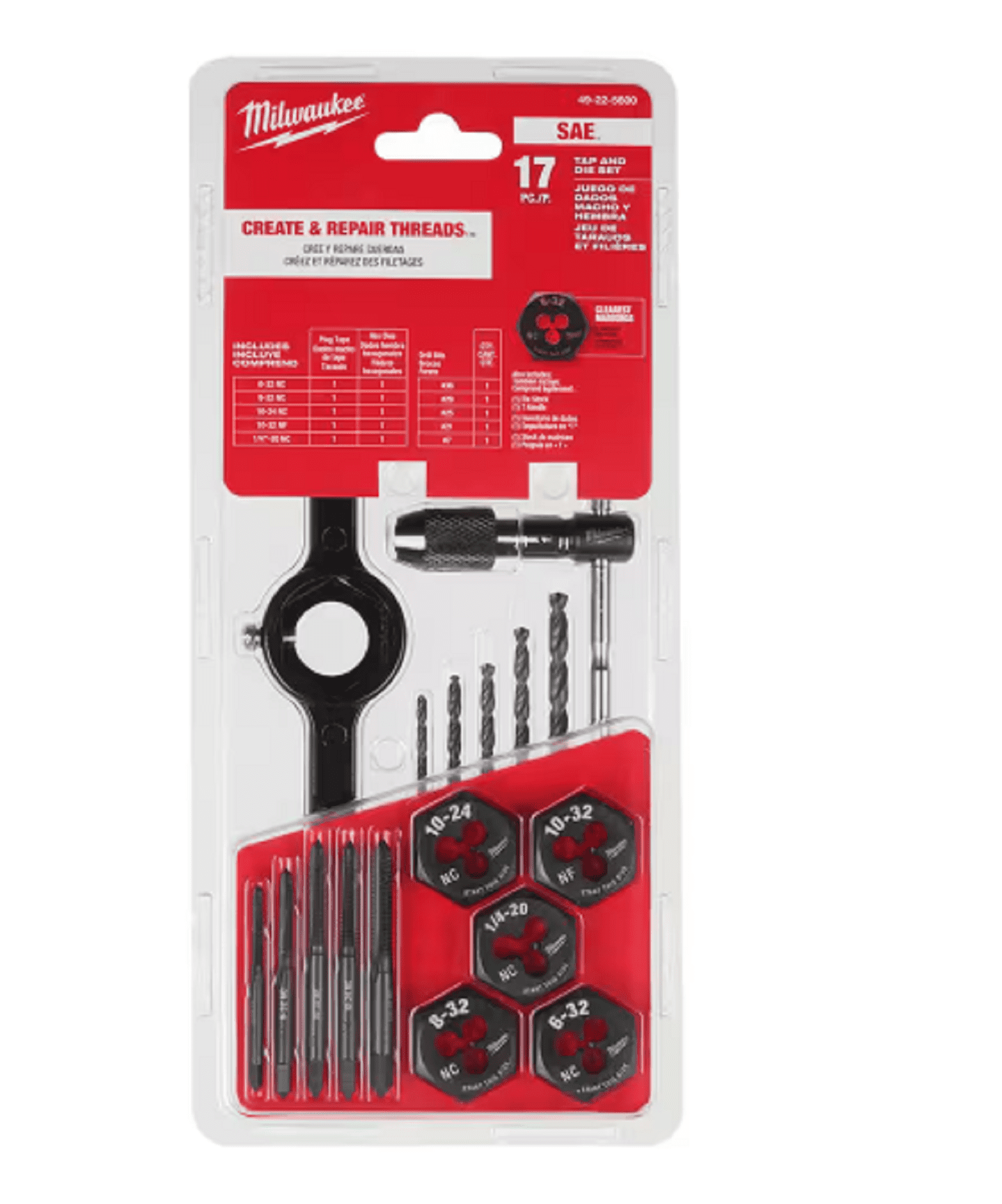 Milwaukee Tool 17PC SAE Tap and Die Set