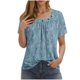 thumbnail image 1 of Camisetas de Cuello Redondo Impreso Gradiente de las Mujeres, Manga Corta Casual Top para el Uso Diario, 1 of 4