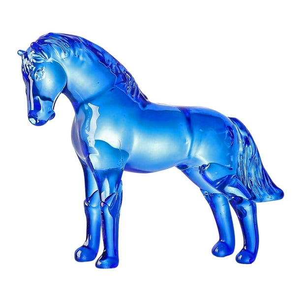 Estatua de caballo de cristal, obra de arte, estantería, figura en miniatura, adorno Fengshui, animal Estilo F