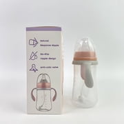 Kutain Babies bottles,Bottle with Natural Response Nipple, Wide Neck Bottles with Handle, Clear (8.8oz)