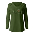 thumbnail image 5 of Deals under 10.00 LYXSSBYX Long Sleeve Shirts for Women Clearance Fashion Woman Causal V-Neck Printing Blouse Sleeve T-Shirt Tops, 5 of 5