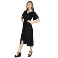 thumbnail image 4 of Bimba Robe Droite Asymétrique pour Femmes Mi-Mollet Été en Rayonne Robes de Jour, 4 of 8