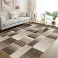 thumbnail image 3 of Modern Geometric Patchwork Area Rug 8x10 Large Rugs for Living Room, Soft Throw Carpet Floor Decor for Entryway Dining Room Office Nursery Brown, 3 of 6