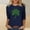 Navy, variant on 3/4 Sleeve Shirts for Women Blouse Red Shamrock Print Basic Crew Neck Ladies Tops Spring