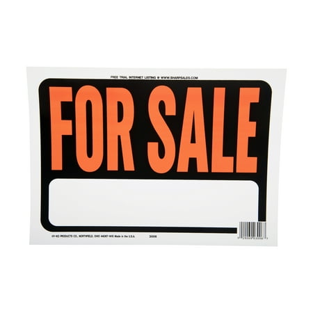 Hy-Ko Plastic For Sale Real Estate Sign, 9â x 12â