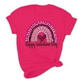 thumbnail image 5 of Women's Valentine's Day Short Sleeve Shirts Fashion Print Casual Basic Tee Tunic Crew Neck Graphic Blouses Tops (XL, Hot Pink), 5 of 5