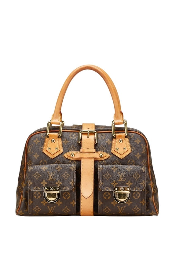Pre-Owned Louis Vuitton Monogram Manhattan GM Handbag/Boston Bag M40025 Brown Leather Women's...